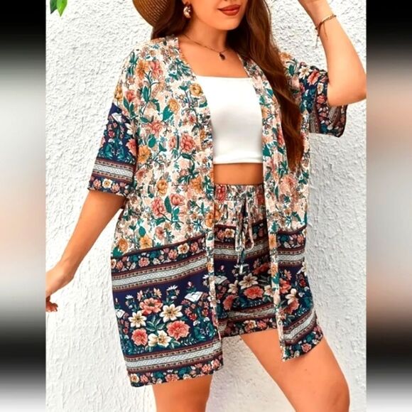 Plus size boho 2pc floral set sz 4X - Picture 5 of 5